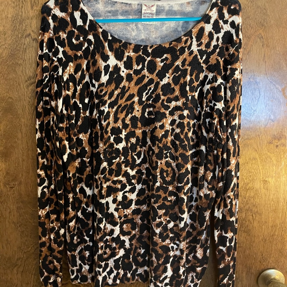 Animal Print Sweater (with black jewels)